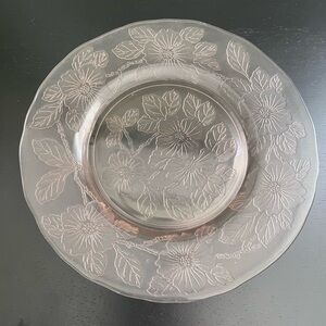Macbeth Evans Vtg Dogwood Pink Depression 8" Glass Salad Dessert Luncheon Plate